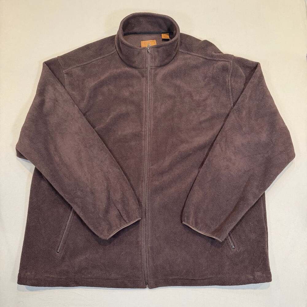 St. Johns Bay Fleece Full Zip Jacket Size XXL Brown